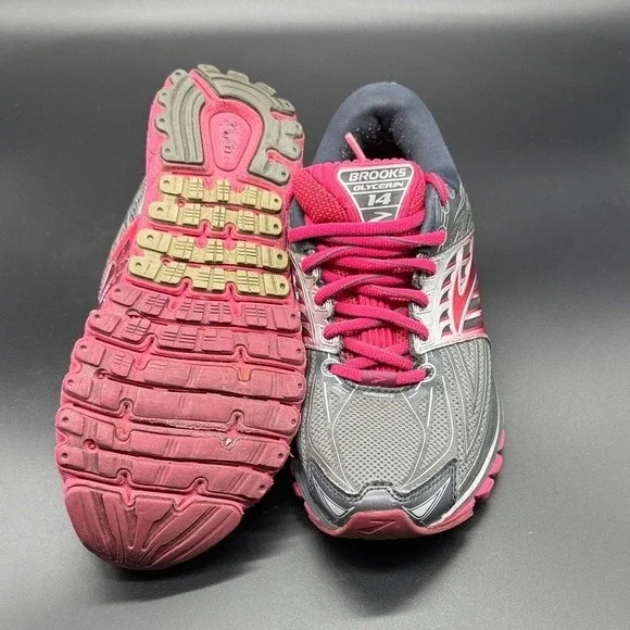 Brooks Glycerin 14 Women's Running Shoes Gray Pink Size 7.5 Athletic Sneakers - Picture 5 of 6